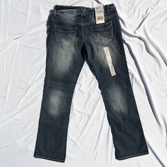 NWT y2k low rise flare jeans dark wash size 3 angels stretchy - Picture 6 of 7